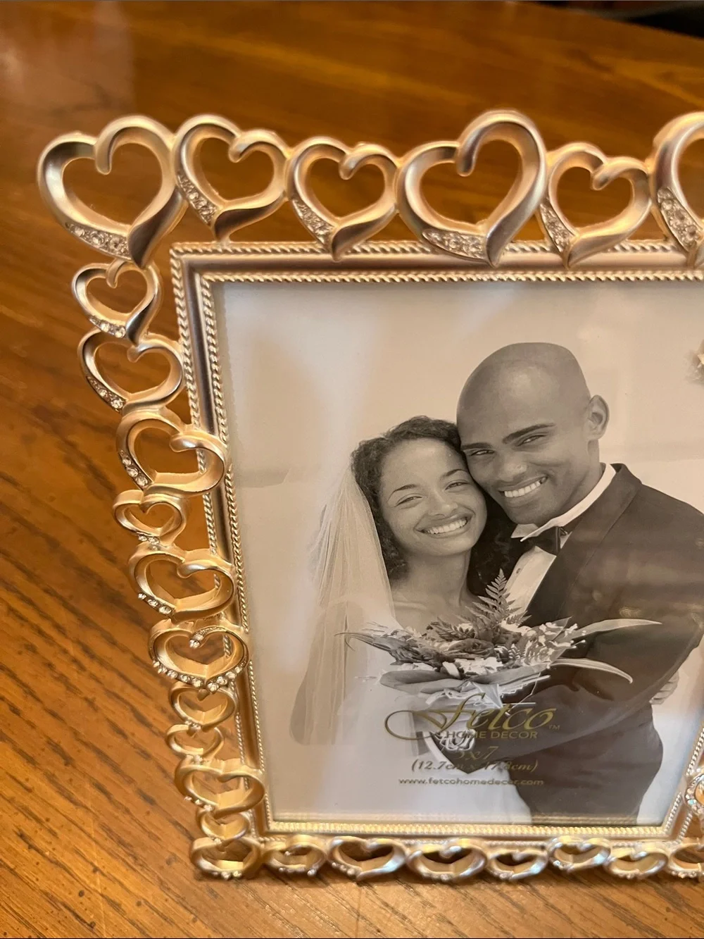 Fetco Silver Heart Accent Photo Frame, 5x7
